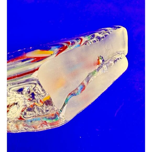 Vintage Murano Style Fish Aquarium Art Glass Block Paperweight MCM Ocean - Picture 12 of 15